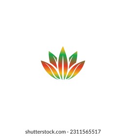 ilustración del logotipo de la flor de hoja de diseño