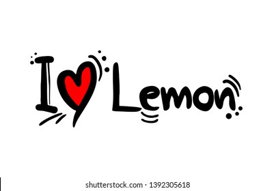 Design of Lemon fruit love message