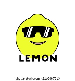 Diseño de limón con gafas de sol dibujar