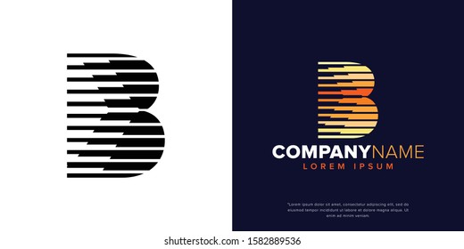 Design the letter B logo with the concept of speed, express and delivery. Minimalist icon symbol of a creative logo.