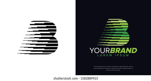Design the letter B logo with the concept of speed, express and delivery. Minimalist icon symbol of a creative logo.