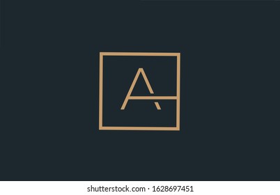Design of letter A in brown square icon in for company logo design. Suitable for a company logotype or business