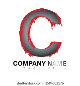 Design the letter C creative logo with the concept of blood for business companies.
