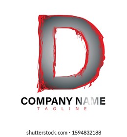 Design the letter D creative logo with the concept of blood for business companies.