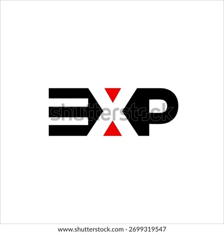 The design of the letter EXP logo is simple and unusual.