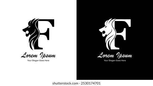 The design of the letter F logo combined with a simple lion's head