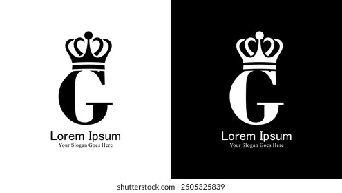 The design of the letter G logo wearing the king's crown