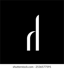 Design a letter H or RH logo written upside down.