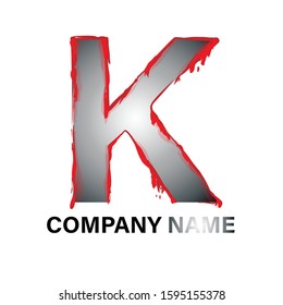 Design the letter K creative logo with the concept of blood for business companies.