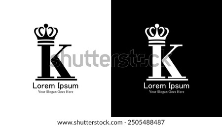 The design of the letter K logo wearing the king's crown