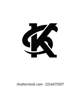 design of the letter k and letter s with the concept of overlapping to form a logo of the letter k or sk