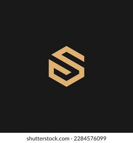 Plantilla de logotipo de la letra de diseño S. Datos, negocios, icono del polígono S,
