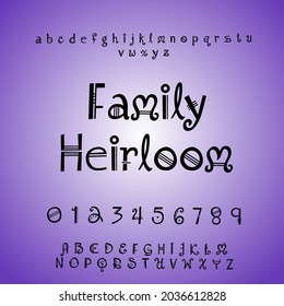 Design Letter Text Family Heirloom Font Typography Colorful Background. Alphabet Vector