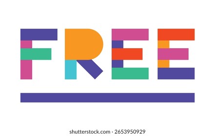 Design letter text free colorful paper unique