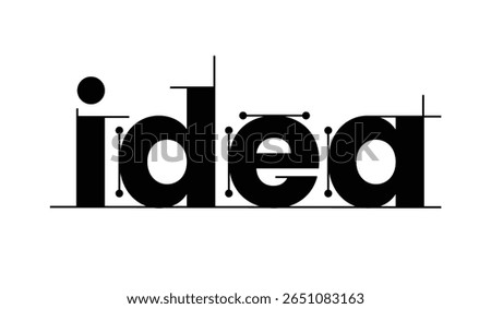 Design letter text say idea unique isolated