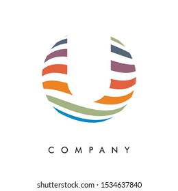 design letter U logo abstract white background part 1