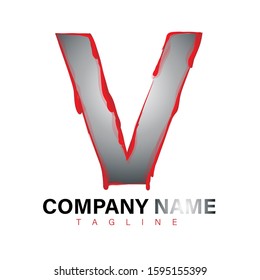 Design the letter V creative logo with the concept of blood for business companies.