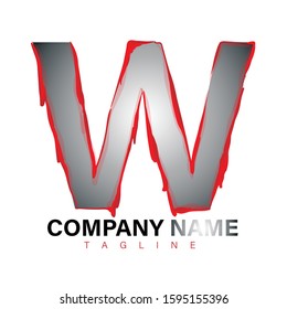 Design the letter W creative logo with the concept of blood for business companies.