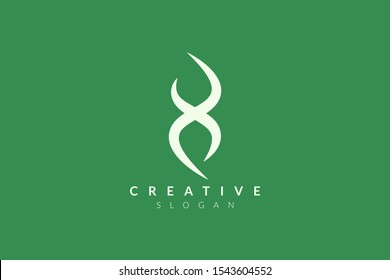 The design of the letter X resembles the structure of DNA. Minimalist and modern vector illustration design suitable for community, business, and product brands.