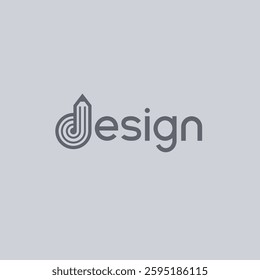 Design lettering logo template with stylized letter d. Vector illustration.