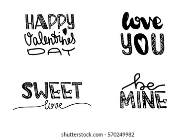 Design lettering with a quote about love for Valentine s day. Young culture fashion art for t-shirt emblem. Vector illustration
