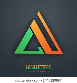 El diseño de las letras C y U. Una Plantilla de logotipo para una tarjeta de presentación, diseño corporativo, elemento reconocible de una marca o corporación. La idea de la creatividad temática