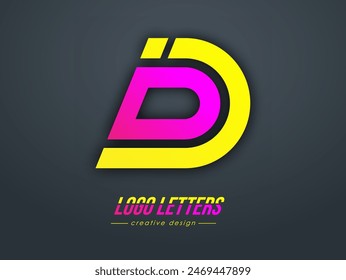 The design of the letters D and D. A logo template for a business card, corporate design, recognizable element of a brand or corporation. The idea of thematic creativity