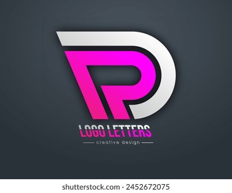 The design of the letters D and R. A logo template for a business card, corporate design, recognizable element of a brand or corporation. The idea of thematic creativity