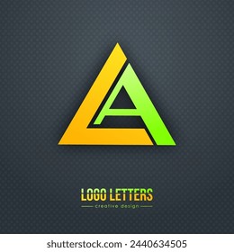 The design of the letters L and A. A logo template for a business card, corporate design, recognizable element of a brand or corporation. The idea of thematic creativity