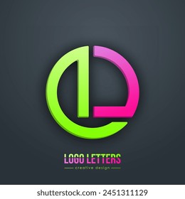 The design of the letters L and D. A logo template for a business card, corporate design, recognizable element of a brand or corporation. The idea of thematic creativity