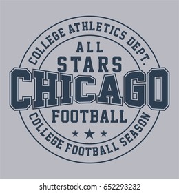 Design Buchstaben und Zahlen alle Stern Chicago für T-Shirts