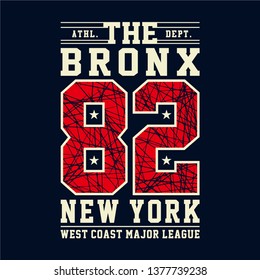 Design letters and numbers athletic the bronx new york for t-shirts - Vector