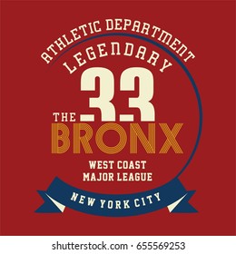 Design letters and numbers athletic legendary new york for t-shirts