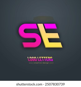 The design of the letters S and E. A logo template for a business card, corporate design, recognizable element of a brand or corporation. The idea of thematic creativity