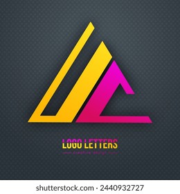 The design of the letters U and C. A logo template for a business card, corporate design, recognizable element of a brand or corporation. The idea of thematic creativity