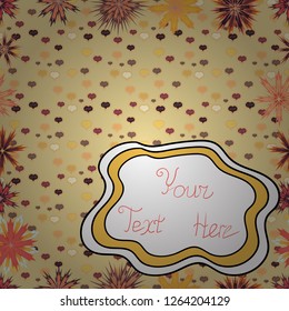 Design letters. Vector. Seamless. Lettering on beige, white and yellow colors. Simple Feminine Pattern for Card, Invitation, Print.