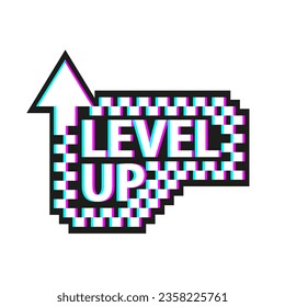 Design of level up icon. Creative negative space logo. Flat and minimal logo design. Gaming dynamic logo design. Vector illustration