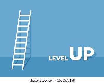 Design of level up message and stairs