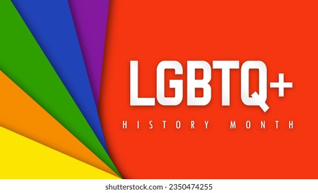 Design LGBTQ HISTORY MONTH. Paper cut. LGBT colors. Minority problem. PRIDE parade. Coexistence harmony and multicultural community integration. Vector illustration