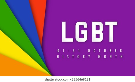 Design LGBTQ HISTORY MONTH. Paper cut. LGBT colors. Minority problem. PRIDE parade. Coexistence harmony and multicultural community integration. Vector illustration