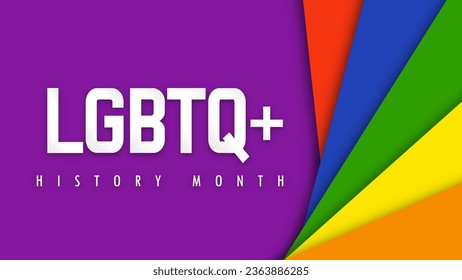 Design LGBTQ HISTORY MONTH. Paper cut. LGBT colors. Minority problem. PRIDE parade. Coexistence harmony and multicultural community integration. Vector illustration