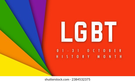Design LGBTQ HISTORY MONTH. Paper cut. LGBT colors. Minority problem. PRIDE parade. Coexistence harmony and multicultural community integration. Vector illustration