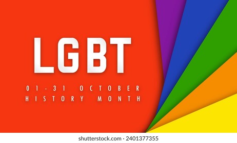 Design LGBTQ HISTORY MONTH. Paper cut. LGBT colors. Minority problem. PRIDE parade. Coexistence harmony and multicultural community integration. Vector illustration