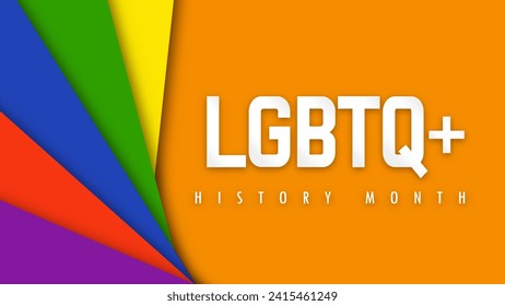 Design LGBTQ HISTORY MONTH. Paper cut. LGBT colors. Minority problem. PRIDE parade. Coexistence harmony and multicultural community integration. Vector illustration