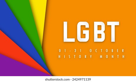 Design LGBTQ HISTORY MONTH. Paper cut. LGBT colors. Minority problem. PRIDE parade. Coexistence harmony and multicultural community integration. Vector illustration