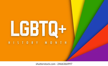 Design LGBTQ HISTORY MONTH. Paper cut. LGBT colors. Minority problem. PRIDE parade. Coexistence harmony and multicultural community integration. Vector illustration