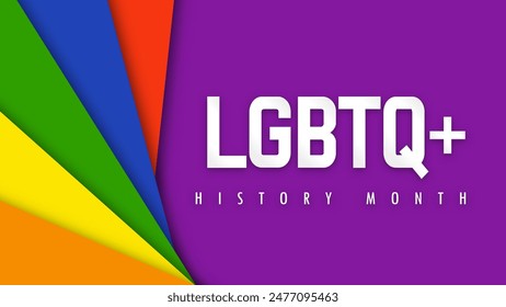 Design LGBTQ HISTORY MONTH. Paper cut. LGBT colors. Minority problem. PRIDE parade. Coexistence harmony and multicultural community integration. Vector illustration