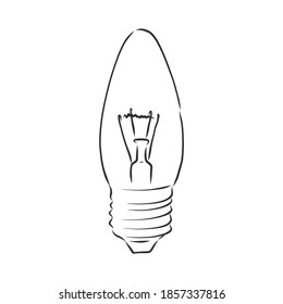 design of light line vector drawing, light bulb vector sketch illustration