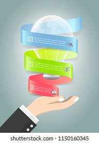 Design lightbulb infographic 3 options,  Business concept infographic template can be used for workflow layout, diagram, number options, timeline or milestones project.
