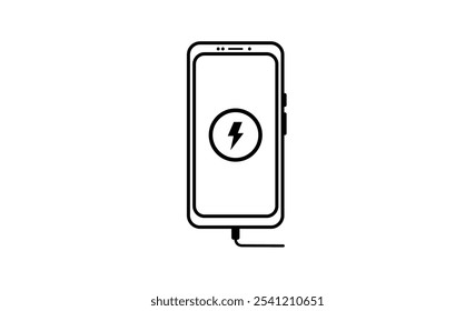 Design Line Art Object or Icon Smartphone Charging